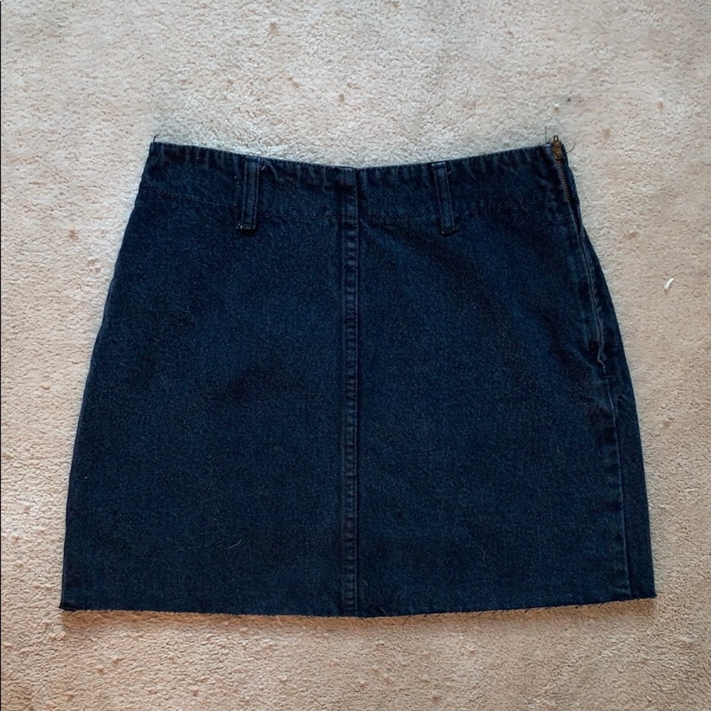 Vintage Bongo Black Raw Hem Mini Denim Skirt